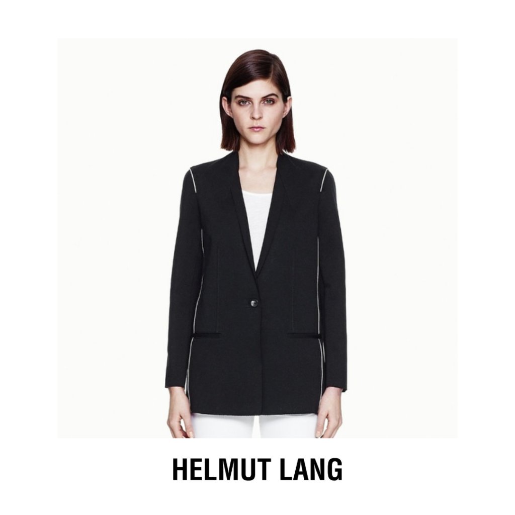 Helmut Lang Wool Jersey Origami Pierce Blazer